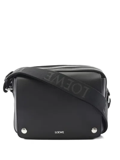 Pre-owned Loewe 2020s Pebble-leather Messenger Bag In Black