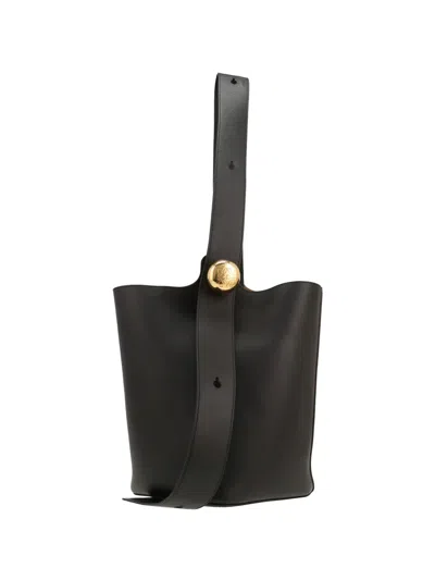 Pre-owned Loewe 2020s Pebble Shopping Bag In Black