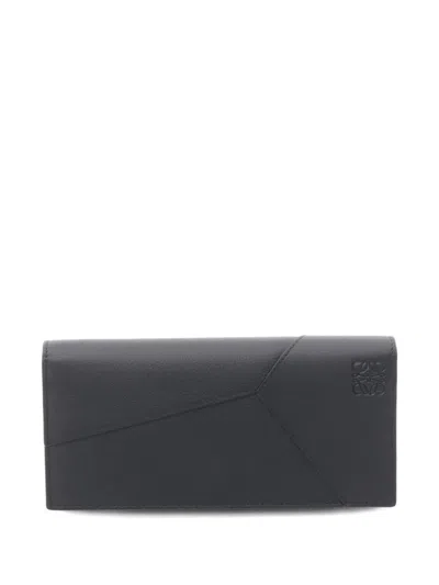 Pre-owned Loewe 2020s Puzzle Bi-fold Wallet In Black