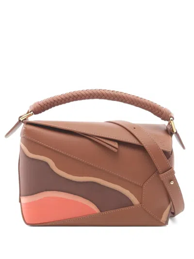 Pre-owned Loewe 2020s Puzzle Edge Landscape Handbag In Brown