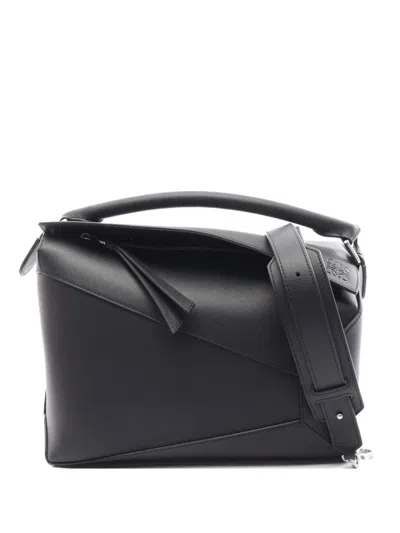 Pre-owned Loewe 2020s Puzzle Edge Tote Bag In Black