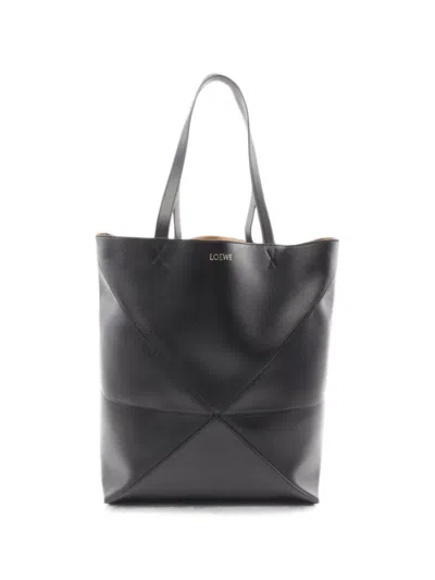 Pre-owned Loewe 2020s Puzzle Fold Tote Bag In Black