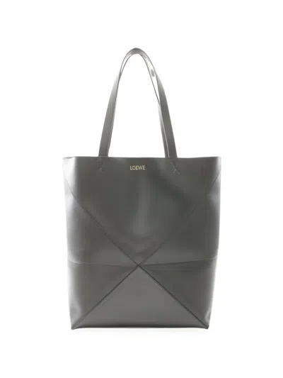 Pre-owned Loewe 2020s Puzzle Fold Tote Bag In Grey