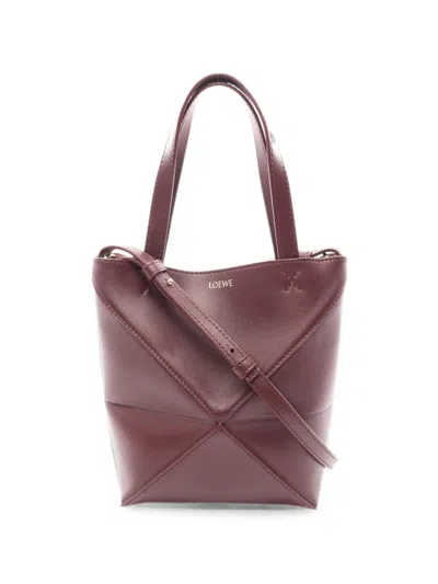 Loewe 2020s Puzzle Tote Bag In Burgundy