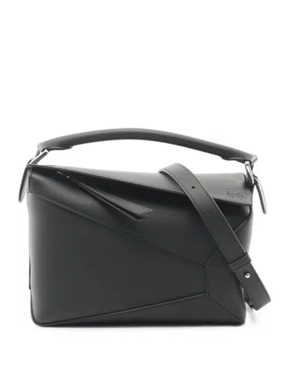 Pre-owned Loewe 2020s Small Puzzle Tote Bag In Black