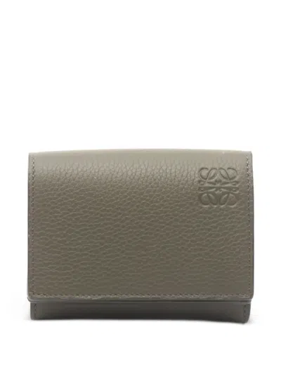 Pre-owned Loewe 2020s Trifold Wallet In Green