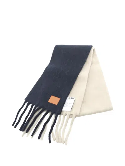 Pre-owned Loewe 2020s Wool Scarf In Blue