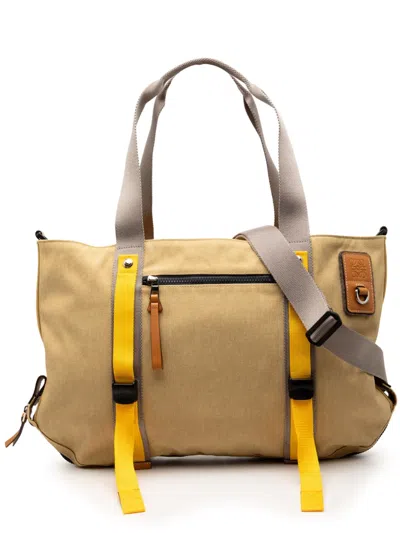 Pre-owned Loewe 2021 Canvas Eye Nature Tote Satchel In Neutral