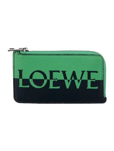 Pre-owned Loewe 2021 Card Case Card Holder In Green