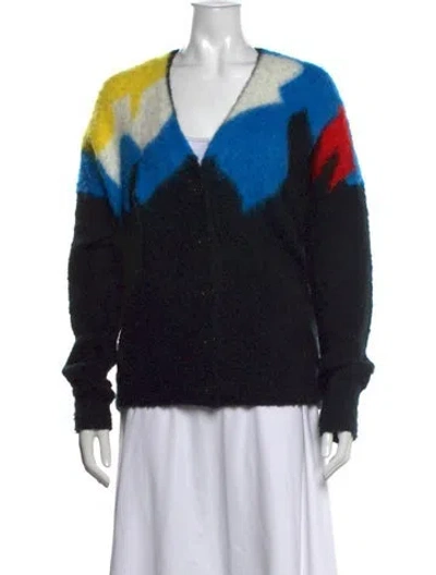 Pre-owned Loewe 2021 Colorblock Pattern Sweater In Black