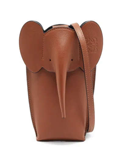 Pre-owned Loewe 2021 Elephant Pocket Crossbody Bag In Brown