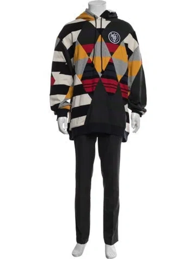 Pre-owned Loewe 2021 Eln Mosaic Hoodie In Blue