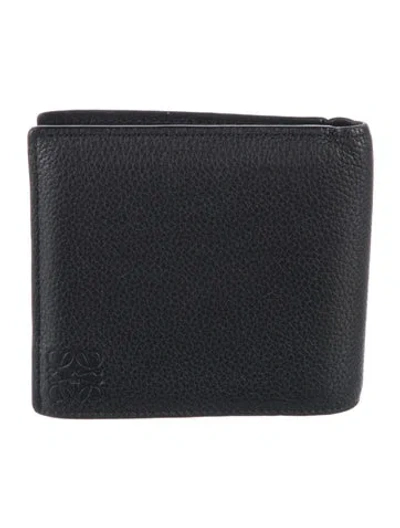 Pre-owned Loewe 2021 Leather Compact Wallet In Black
