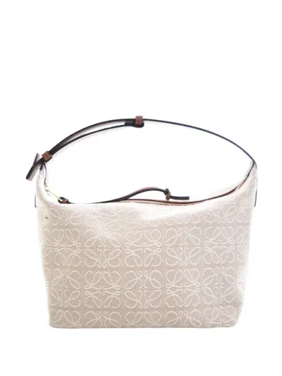 Pre-owned Loewe 2021 Medium Anagram Canvas Cubi Bag Handbag In Brown