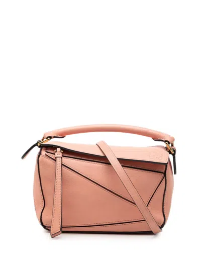 Pre-owned Loewe 2021 Mini Calfskin Puzzle Satchel In Pink