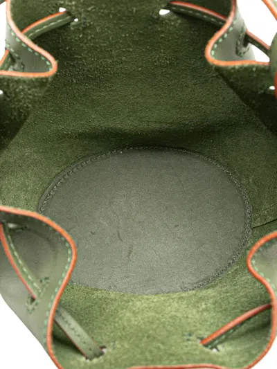 Pre-owned Loewe 2021 Mini Leather Balloon Bucket Bag In Green