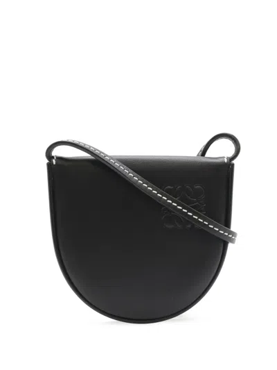 Pre-owned Loewe 2021 Mini Soft Calfskin Anagram Heel Pouch Crossbody Bag In Black