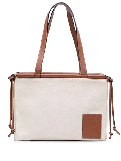 Pre-owned Loewe 2021 Small Canvas Cushion Tote Bag In Brown