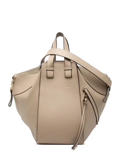 Pre-owned Loewe 2021 Small Grained Calfskin Hammock Bag Satchel In Brown