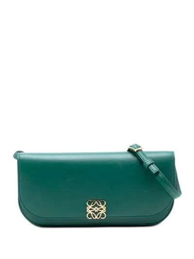 Pre-owned Loewe 2021 Smooth Leather Goya Long Shoulder Bag In Green