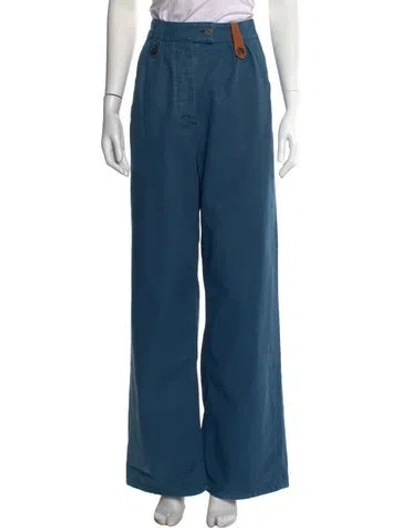 Pre-owned Loewe 2021 Wide Leg Pants W/ Tags In Blue