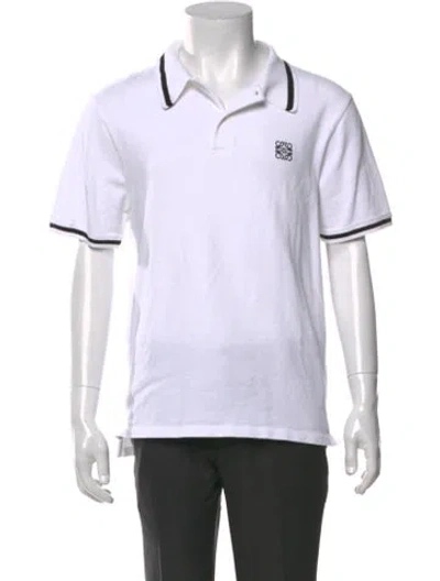 Pre-owned Loewe 2022 Anagram Polo Shirt In White