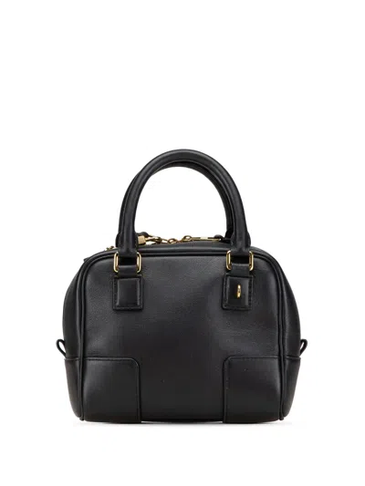 Pre-owned Loewe 2022 Calfskin Amazona 16 Square Bag Satchel In Black