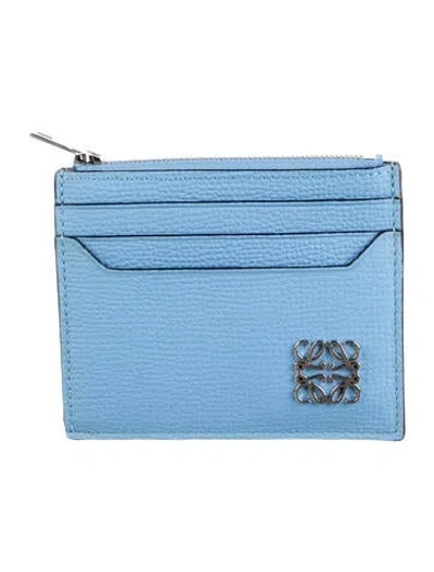 Pre-owned Loewe 2022 Embossed Leather Wallet W/ Tags In Blue