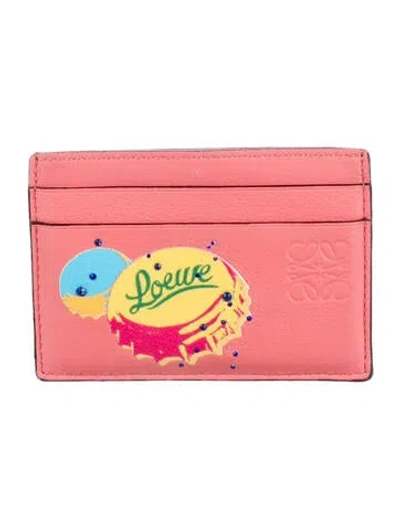 Pre-owned Loewe 2022 Leather Card Holder In Pink