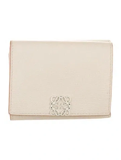 Pre-owned Loewe 2022 Leather Compact Wallet In Neutral