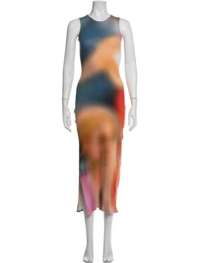 Pre-owned Loewe 2022 Midi Length Dress In Blue