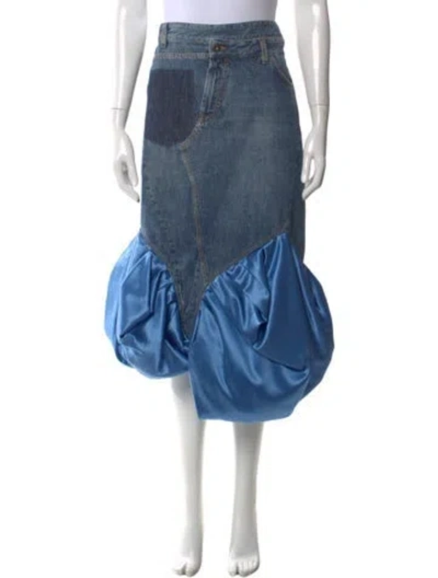 Pre-owned Loewe 2022 Midi Length Skirt In Blue