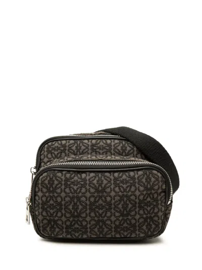 Pre-owned Loewe 2022 Mini Anagram Jacquard Camera Bag Crossbody Bag In Black