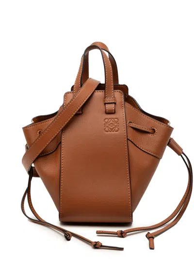 Pre-owned Loewe 2022 Mini Leather Drawstring Hammock Bag Satchel In Brown