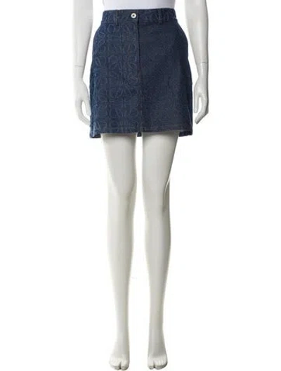 Pre-owned Loewe 2022 Mini Skirt In Blue