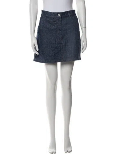 Pre-owned Loewe 2022 Mini Skirt In Blue