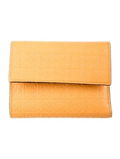 Pre-owned Loewe 2022 Monogram Pattern Continental Wallet In Orange