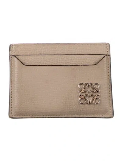 Pre-owned Loewe 2022 Signature Logo Card Holder In Neutral