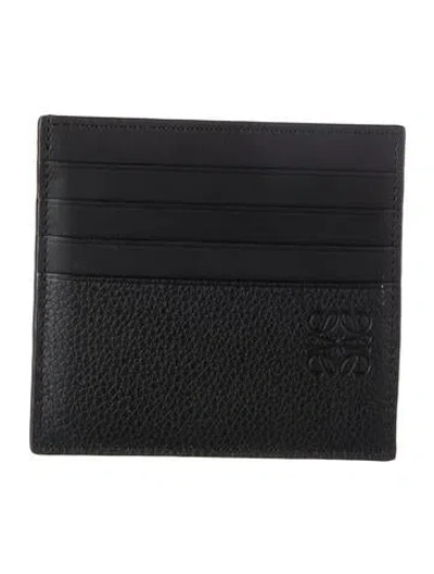 Pre-owned Loewe 2022 Signature Logo Wallet In Black