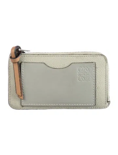 Pre-owned Loewe 2022 Signature Logo Wallet In Neutral