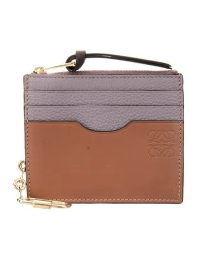 Pre-owned Loewe 2022 Signature Logo Wallet In Purple