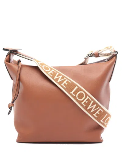 Pre-owned Loewe 2022 Small Leather Cubi Crossbody Bag In Brown
