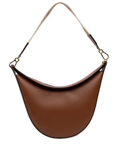 Pre-owned Loewe 2022 Small Leather Luna Hobo Bag In Brown