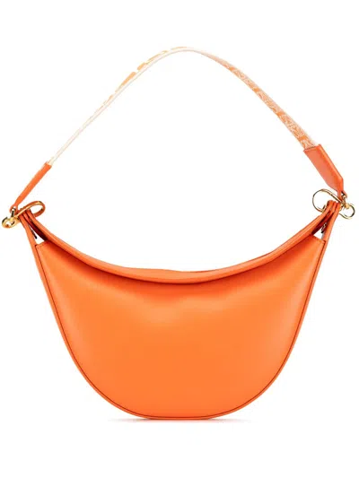 Pre-owned Loewe 2022 Small Leather Luna Hobo Bag In Orange