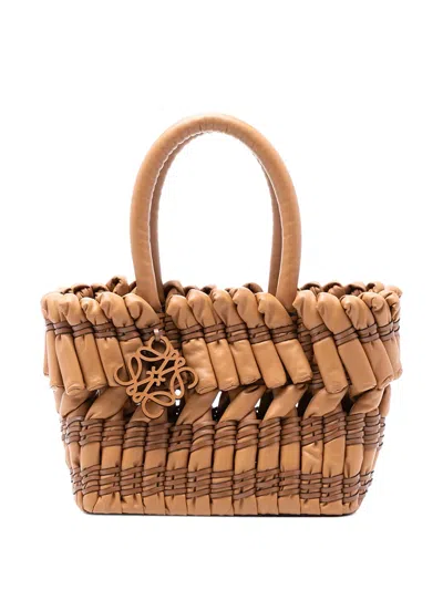 Pre-owned Loewe 2022 Small Nappa Tubular Basket Tote Bag In Brown