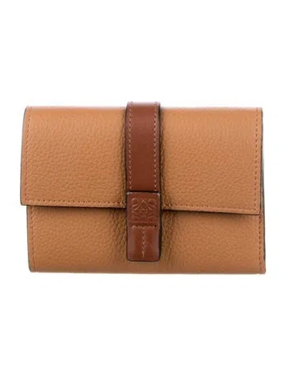 Pre-owned Loewe 2022 Vertical Trifold Wallet In Brown