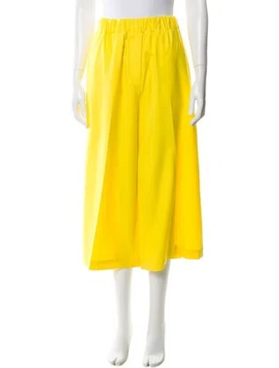 Pre-owned Loewe 2022 Wide Leg Pants In Yellow