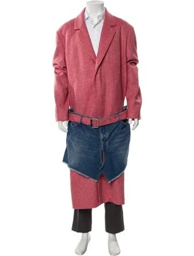 Pre-owned Loewe 2022 Wool Overcoat In Pink