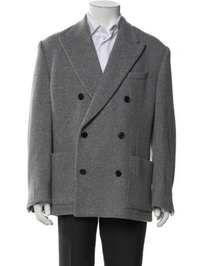 Pre-owned Loewe 2022 Wool Peacoat In Gray