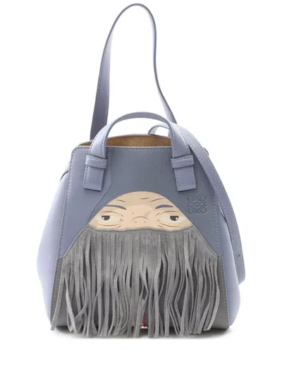 Pre-owned Loewe 2023-2025 Studio Ghibli Howls Moving Castle Markl Leather Hammock Nugget Bag Satchel In Blue